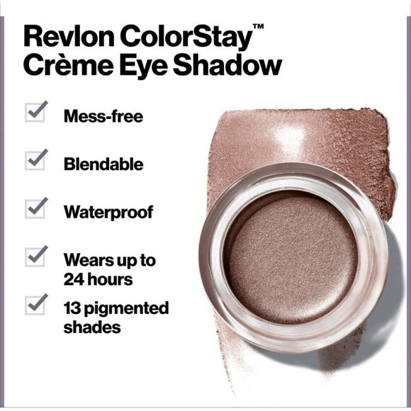 Revlon ColorStay Creme Eye Shadow, 755 Licorice, 0.18 oz Metallic Silver Sealed - Picture 6 of 9